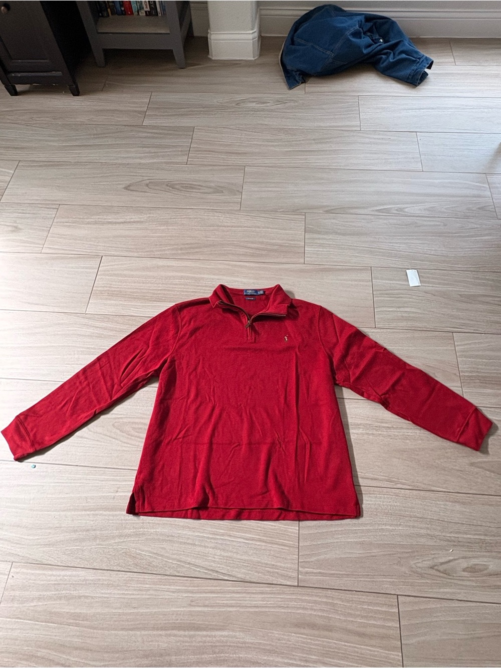 Polo by Ralph Lauren Red Long-Sleeve Quarter-Zip Top